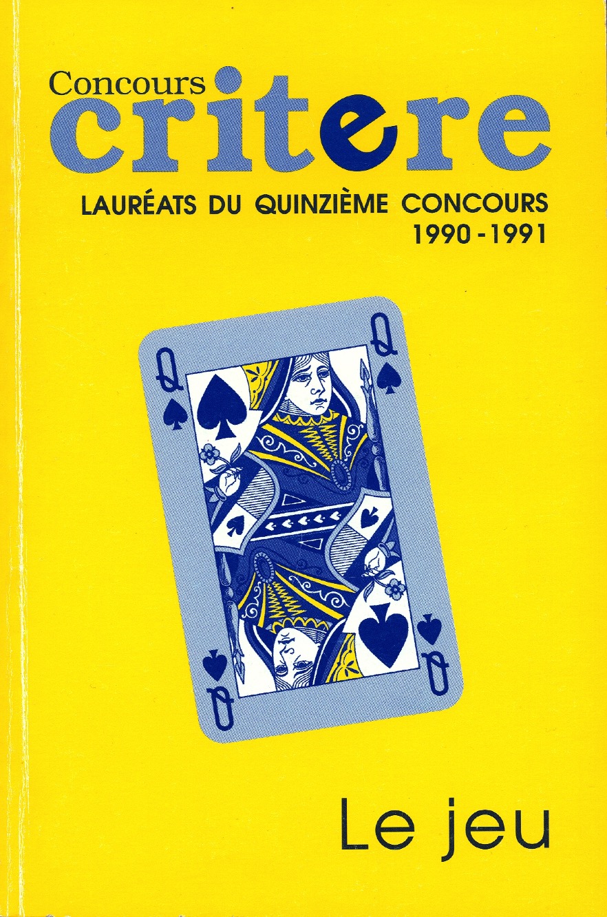 Le jeu 19901991 Concours littéraire Critère